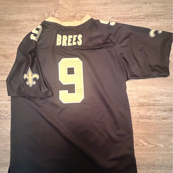 New Orleans Saints Brees #9 Black and Gold Football Jersey - Picture 2 of 2